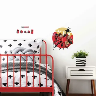 RoomMates Wandsticker Aufkleber, Stoff, rot, gelb, schwarz, 1 Bogen 92,7 x 43,8 cm