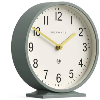 NEWGATE® Q Kaminuhr | Moderne Klassische runde Kaminuhr | Asparagus Grün | Zeitgenössischer Stil für Kamin, Schreibtisch, Tisch, Regal oder Nachttisch