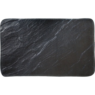 Badematte SANILO "Granit" Badematten Gr. rechteckig (70 cm x 110 cm), 1 St., Polyester, schwarz (schwarz, grau) Gemusterte Badematten Badteppich, super weich, Granitoptik, bedruckt, waschbar
