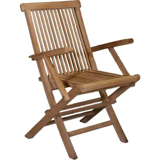 Strandkorb-King Gartenstuhl Teakholz Klappstuhl ARU mit Armlehnen