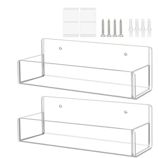 Generico Gewürzregal für die Wand, unsichtbare hängende Regale, 2 Stück, Acryl, transparent, Organizer für Tür, Schrank, Küche, Speisekammer