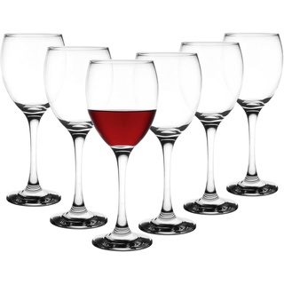 Glasmark Krosno Weinglas 0,3L Für Rotwein Weingläser 6er Set Gläser Für Rotwein Weisswein Rotweinglas Rotweingläser Weissweingläser Wein Kelch Glas Spülmaschinenfest Transparent 6 x 300 ML