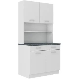 Mid.you Buffet, Graphit, Weiß, Holzwerkstoff, 2 Fächer, 2 Schublade(n) Schubladen, 100x200x60 cm, Küchen, Küchenmöbel, Buffetschränke