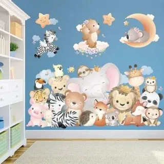 Wandtattoos Fürs Kinderzimmer, Babyzimmer-deko Für Jungen/mädchen, Tiere: Elefant, Löwe, Tiger, Giraffe, Koala, Zebra, Wandtattoos Fürs Schlafzimmer, Wanddeko Fürs Babyzimmer, Ig