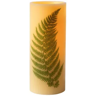 MARELIDA LED-Kerze XXL LED Kerze Farndruck Echtwachs flackernd H:30cm für Innen weiß/grün grün