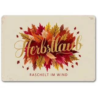 speecheese Fußmatte Bündel bunter Blätter Fußmatte in 35x50 cm ohne Rand Herbstlaub im