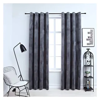 vidaXL Verdunkelungsvorhang Ösen 140 x 245 cm samt anthrazit 2 St.