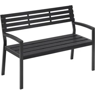 Woltu Gartenbank 115 x 55 x 85 cm Schwarz