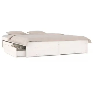 vidaXL Bett mit Schubladen Weiß 120x200 cm1124501