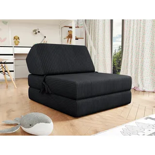 Mirjan24 Schlafcouch Cord 1-Sitzer Schwarz