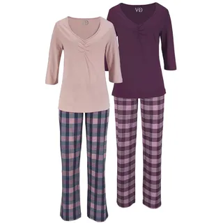vivance dreams by lascana Vivance Dreams Pyjama Rosa/Kariert 40/42