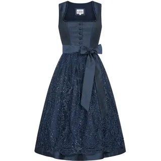 Dirndl NÜBLER "Midi Dirndl Kerala", Damen, Gr. 42, EURO, blau, Obermaterial: 100% Polyester PES., Kleider