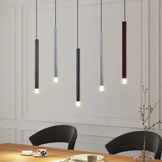 LUCANDE Stoika 5-flg. dimmbar 88 cm schwarz Metall
