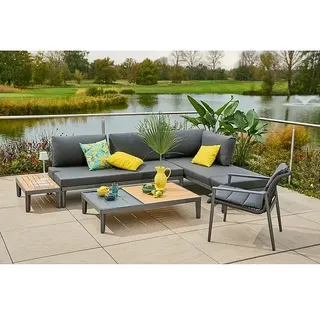 Sunfun Loungemöbel-Set Solo Rope  (6 -tlg., Aluminium/Kunststoff/Olefin, Night-Grey)