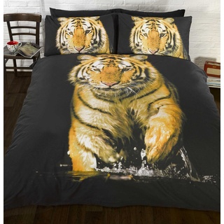 Art Fotografien orange Tiger Bettbezug und Kissenbezug Set (König)