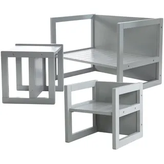 Roba Kindersitzgruppe, Grau, Holzwerkstoff, 4-Sitzer, 57x30x44 cm, Kinder- & Jugendzimmer, Kindermöbel, Kindersitzmöbel & -tische, Kindersitzgruppen