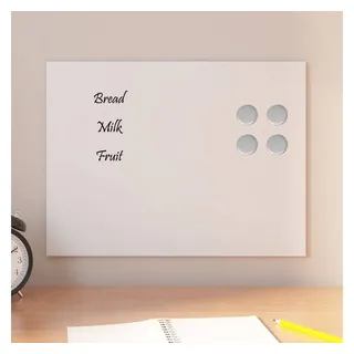 vidaXL Magnettafel Wandmontage Weiß 40x30 cm Hartglas