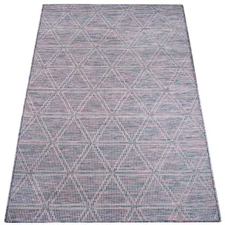 Carpet City PALM 3073 Teppichläufer 80 x 150 cm Blau/Pink
