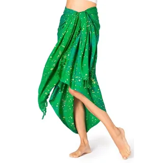 PANASIAM Sarong Pareo Starlit Wachsbatik aus hochwertiger Viskose Strandtuch, Viskose, Strandkleid Bikini Cover-up Tuch für den Strand Schultertuch Halstuch blau 190x116cm