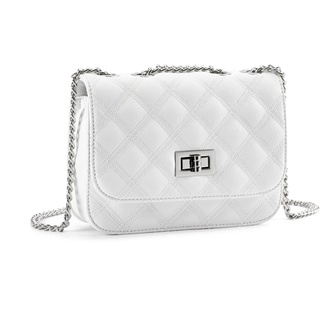 Umhängetasche LASCANA Gr. B/H/T: 19 cm x 14 cm x 5 cm, weiß Damen Taschen Handtaschen Handtasche im Mini-Format mit Kettenhenkel VEGAN