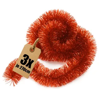 com-four® 810 cm Girlande Weihnachten, 3X 270 cm Tannengirlanden | Weihnachtsdeko für Christbaum