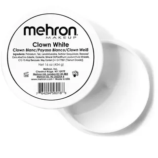 Mehron Clown White | Professionelles Creme-Make-up für Gesichtsbemalung | Weißes Gesichtsmake-up | Halloween-Clown-Make-up (454 g)