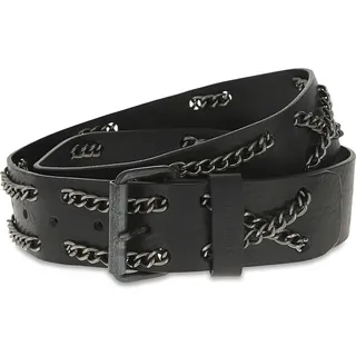Diesel B-FLOWW Belt Gürtel Herren Echtleder Schwarz (Schwarz, 95 cm) - 95