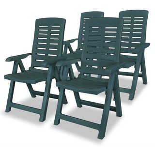 Grün Liegestühle/Gartenstühle 4er Set Kunststoff Grün "CLORIS"
