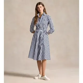 Polo Ralph Lauren für Damen. 211891428001 Marineblaues Hemdblusenkleid (44), Lässig, Baumwolle, Langarm