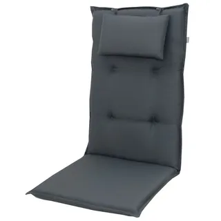doppler® Hochlehnerauflage 7840 anthrazit Gartenstuhl Auflagen Kissen Polster für Hochlehner, (1 St., 1 Auflage), für Hochlehnerstühle UV-beständig mit abnehmbaren Kopfkissen schwarz