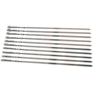 10 Grill-Spieße aus Edelstahl Fleischspiesse 50cm -1cm Breit - solide 2mm Stärke/Dicke