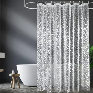 luxuskollektion Duschvorhang 180 x 200 cm transparent Kieselsteine