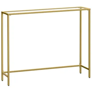VASAGLE Konsolentisch 100 cm x 80 cm x 20 cm Gold/Transparent