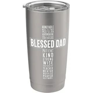 Gesegneter Vater, starker Glaube, Mann Gottes, Kreuz, christlicher Vater Doppelwandiger Edelstahl-Thermobecher