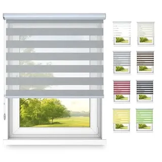 time4blinds Doppelrollo mit Kassette Tag und Nacht Maxi Rollo in Kassette - Dimmen Rollo - Tag & Nacht tauglich Flexibler Seitenzug, Rollos für Fenster und Türen - 50-200cmx50-200cm