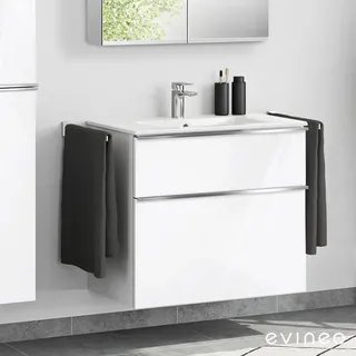 Evineo Waschbeckenunterschrank ineo4 2 Auszüge 81 x 70 cm Weiß