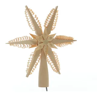 Rudolphs Schatzkiste Baumschmuck Christbaumspitze EL. Beleuchtet Mitte mit Holzstern(Beidseitig) BxHxT=20x20x3cm NEU Weihnachten Christbaum Baum Spitze Holzschmuck Holz Seiffen Erzgebirge De