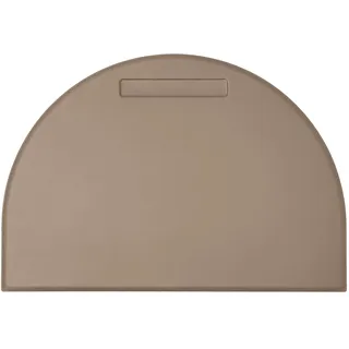 Eglooh - Diana - Schreibtischunterlage aus Leder Taubengrau cm 50x35 - Mit halbrunder Form, Stiftfach und Handwerkliche Nähte - Made in Italy