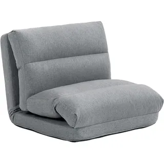 Homcom Schlafsessel 3 in 1 Polyester 70 x 80 x 90 cm Grau mit Bettfunktion