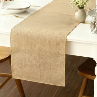 Jute Tischläufer Rolle, 28cmx10m Jutestoff Meterware, Natur Jute Stoff, Vintage Juteband Tischband für DIY Hochzeit Geburtstag Garten Party Kommunion Zuhause Tisch Dekoration