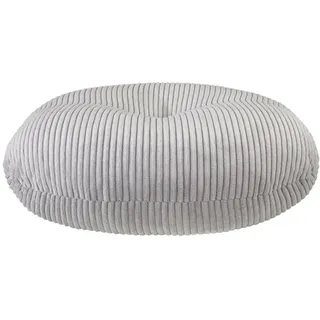 Traumnacht Cozy Bodenkissen aus gemütlichem Cord-Bezug, steingrau, rund mit 60cm Durchmesser und Circa 18-19cm hoch, 1.180g Füllgewicht, produziert nach deutschem Qualitätsstandard