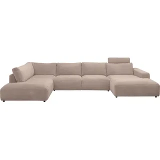 Musterring Wohnlandschaft MUSTERRING "Lucia U-Form", grau (taupe), B:434cm H:81cm T:204cm, Sofas, Wohnlandschaft, Verschiedene Farben, inkl. Kopfstütze, Gesamtbreite 434 cm