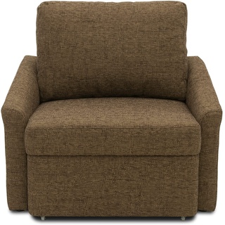 DOMO. Collection Relax Sessel | Dauerschläfer Boxspring Sofa mit Schlaffunktion | Schlafsessel Gästebett Schlafsofa | 108 x 96 x 86 cm | braun