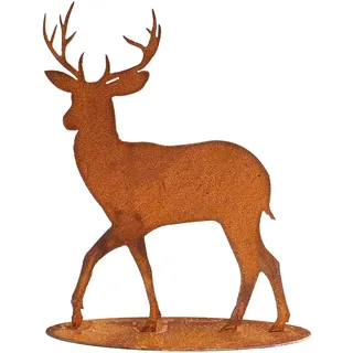 Manufaktur Lichtbogen Rost Gartenfigur Hirsch 40 cm Edelrost Gartendeko