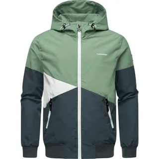Outdoorjacke RAGWEAR "Renad", Herren, Gr. 5XL (62), dunkelgrau, Obermaterial: 100% Polyester. Innenfutter: 100% Polyester, gerade hüftbedeckend, Ärmel ohne Ärmelschlitz Rippstrickbündchen, Jacken Outdoorjacke, Ultraleichte wasserdichte Herren Übergangsjacke mit Kapuze