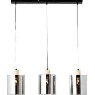 Brilliant Weald 3-flg. 3x A60 120 cm schwarz/rauch/holz