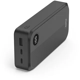 Hama Power Pack 20000mAh, 3 Ausgänge: 2x USB-C, 1x USB-A, Schwarz