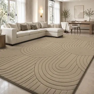 Treeboy Teppich Wohnzimmer 200 X 300cm Khaki Carpet Teppiche Schlafzimmer | Kurzflor Flauschig Schlafzimmer Carpet Großer Teppiche Gegend mit Rutschmatte Kinderzimmer 3D Organische Form Rug Living Room
