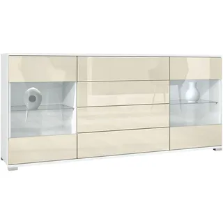 Vladon Sideboard, Creme, Holzwerkstoff, 166.5x75.5x35 cm, Wohnzimmer, Kommoden & Sideboards, Sideboards