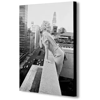 Marilyn Monroe Smoking New York Leinwandbild, gerahmt, verschiedene Größen (A3 40,6 x 30,5 Zoll)